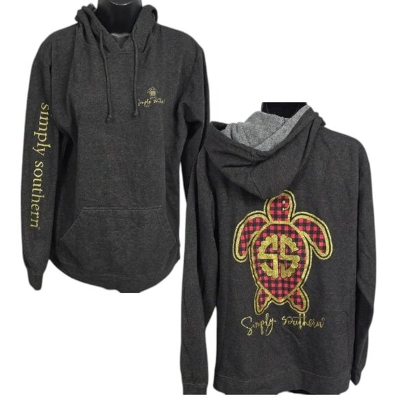 Simply Southern Dark Gray Hoodie with Gold Accents - Picture 2 of 9